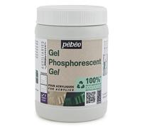 Pébéo Gel phosphorescent Studio – Peinture acrylique vert dans le noir – 225 ml