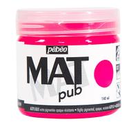 Pébéo - Mat Pub - Peinture Acrylique Extra Fine et Extra Mate - Rose fluorescent -140ml