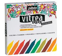 Pebeo Vitrea 160 Permanent Verre Peinture Couleur Marqueur Stylo Ensembles