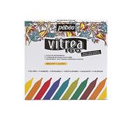 Pébéo Couleurs Décoration Vitrea 160 – Étui 9 feutres brillants pointe normale assortis