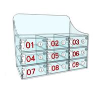 PEBFHSQW 4-30 Compartiments Transparents pour Ranger Les Téléphones Portables Coffre-Fort pour Téléphones Portables Boîte De Rangement en Acrylique avec Serrure Peut Être Accroché Au Mur(9 Bits)