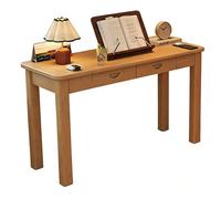 PEBFHSQW Bureau Compact avec Tiroir - Bureau D'écriture Et D'ordinateur pour Chambre À Coucher, Chambre D'étudiant, Appartement Ou Bureau À Domicile avec Rangement Intégré(Wood,120x55x75cm)
