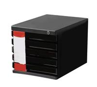 PEBFHSQW Classeur À Fiches Verrouillable - Organiseur De Bureau À 5 Tiroirs pour Dossiers Format Lettre, Cartes Fournitures De Bureau, Cahiers, Stylos, Livres, Gain Place.(Noir)