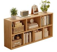 PEBFHSQW Étagère De Rangement Modulable À 4/6/8 Compartiments - Bibliothèque Grande Capacité, Organisateur De Chambre, Meuble De Rangement pour Salon Et Bureau(Wood,120x24x60cm)