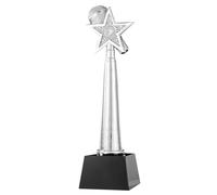 PEBFHSQW Trophée De Chanteur/Orateur, Trophée Microphone Étoile Scintillante pour Champion, Prix De Concours De Chant, Socle Personnalisable pour Événements (Silver)