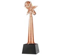 PEBFHSQW Trophée De Chanteur/Orateur, Trophée Microphone Étoile Scintillante pour Champion, Prix De Concours De Chant, Socle Personnalisable pour Événements (Copper)
