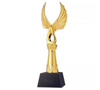 PEBFHSQW Trophée en Résine Gravé Personnalisé avec Ailes Métalliques - Récompense pour La Reconnaissance des Employés, Prix De La Fête Annuelle d'entreprise Et des Concours Talents(Gold)