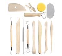 Pebipoo Lot de 13 outils de poterie, argile polymère, outils de modelage, outils d'argile en bois et céramique, pour artistes et débutants
