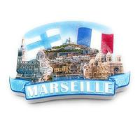 PEC As De Coeur - Magnets Résine sur Le Thème De Marseille, Drapeaux