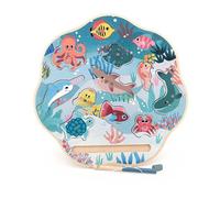 Vilac – Jeu de pêche à la ligne Michelle Carlslund – Canne magnétique en bois, 12 animaux, plateau