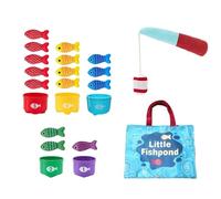 Pêche à la ligne pour tout-petits - Ensemble d'apprentissage pour l'éducation précoce | Kit d'activités 10 en 1 avec empilables, pièces de capture en tissu doux et outils de reconnaissance de