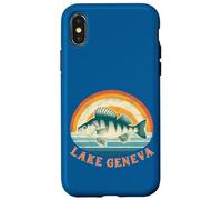 Pêche à la Perche au Lever du Soleil sur Le lac Léman Coque pour iPhone X/XS