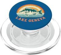 Pêche à la Perche au Lever du Soleil sur Le lac Léman PopSockets PopGrip pour MagSafe