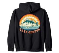 Pêche à la Perche au Lever du Soleil sur Le lac Léman Sweat à Capuche