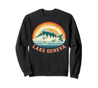 Pêche à la Perche au Lever du Soleil sur Le lac Léman Sweatshirt