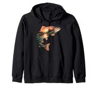 Pêche à la Truite Brune, Coucher de Soleil, Nature, Paysage, Poisson, Sweat à Capuche