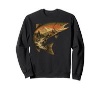Pêche à la Truite Pêcheur à la Mouche Pêcheur Nature Forêt Sweatshirt
