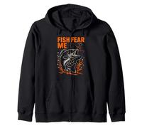 Pêche à l'achigan Fish Fear Me Vintage Boys Funny Fishing Sweat à Capuche