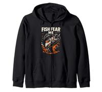 Pêche à l'achigan Fish Fear Me Vintage Boys Funny Fishing Sweat à Capuche