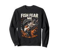 Pêche à l'achigan Fish Fear Me Vintage Boys Funny Fishing Sweatshirt