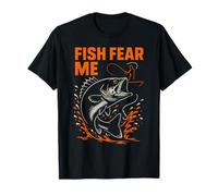 Pêche à l'achigan Fish Fear Me Vintage Boys Funny Fishing T-Shirt