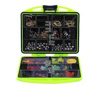 Pêche Accessoires Box, 24 Compartiments Pêche Outil Kit boîte d'accessoires Complet Loaded Leurre de pêche Pivote à appât Crochets Sinker Line Bouchons