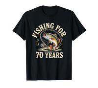 Pêche Anniversaire Pêcheur pour 70 Ans Soixante Dix T-Shirt