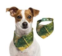 Pêche au Bar imprimée,Bandanas pour Chien, écharpe en Coton, Bavoirs réglables pour Animaux de Compagnie,S