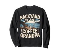 Pêche au café Backyard to Lake Grandpa Sweatshirt