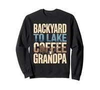 Pêche au café Backyard to Lake Grandpa Sweatshirt