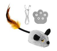 Pêche au chat mobile : souris de jeu automatique avec bruits irritants pour chats | Fête en peluche de chat mobile avec lumière et son, télécommande et batterie pour jeux d'intérieur