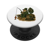 Pêche au Leprechaun par Clover Fish Basket Saint Patrick Day PopSockets PopGrip Adhésif