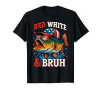 Pêche au poisson Patriotic Red White & Brush America le 4 juillet T-Shirt