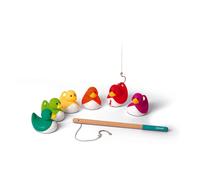 Janod - Jeu de Peche à la Ligne - Canards Ducky Multi-Couleurs - 6 Canards + 2 Cannes à Peche - Jeu de Bain et Jeu de Plein Air - Dès 2 Ans, J03246