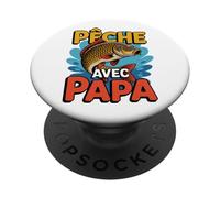 Pêche avec Papa et Voir Les Poissons Sauter PopSockets PopGrip Adhésif
