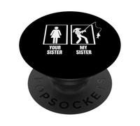 Pêche avec ta sœur, ma sœur, Mon frère, pêche Amusante PopSockets PopGrip Adhésif