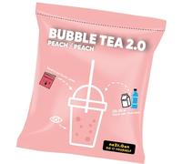 Pêche Bubble Tea 2.0 - Bubble Tea instantané en sachet avec pailles incluses, préparation facile, avec lait ou eau, parfait pour emporter, recyclable, saveur intense.