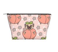 Pêche de Chien Rose, Trousse de Toilette Trousse de Maquillage Sac à cosmétiques Trousse de Toilette de Voyage Portable