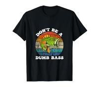 Pêche - Don't Be Dumb Bass - Funny Dad T-Shirt Graphique avec Valeur, Homme, Noir, M
