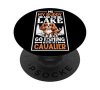 Pêche et Cavalier King Charles Spaniel PopSockets PopGrip Adhésif