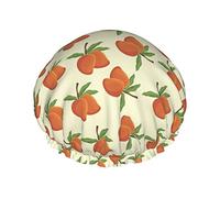 Pêche Et Feuilles À L'Aquarelle Bonnet De Douche Femme Double Couche Bonnet De Bain Douce Charlotte Cheveux Pour Hôtel Spa Soins Capillaires