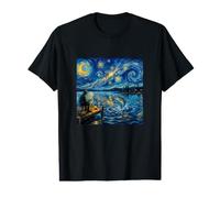 Pêche et Nuit Lumineuse sur Les eaux calmes T-Shirt Graphique avec Valeur