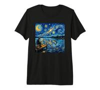 Pêche et Nuit Lumineuse sur Les eaux calmes T-Shirt Haut de Gamme