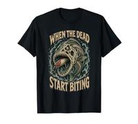 Pêche hantée Lorsque Les Morts commencent à Mordre Un Poisson d'horreur T-Shirt