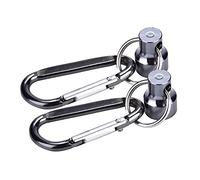 Pêche Magnétique Boucle Fly Pêche Magnétique Clip Net Release Clip Suspendu Titulaire Lanière Clip pour La Pêche Accessoire Outil(Double-Argent)