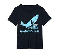 Pêche Petit-Enfant pêcheur Passe-Temps Poisson pêcheur T-Shirt, Femme Grandes Tailles, Noir, 4X