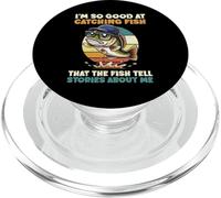 Pêche Poisson raconte Histoires drôle pêcheur Blague Femme Homme Enfant PopSockets PopGrip pour MagSafe