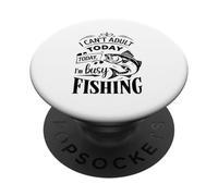Pêche rétro pour un week-end paresseux - Je suis occupé à pêcher à l'achigan PopSockets PopGrip Adhésif
