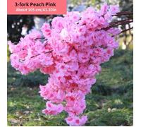 pêche rose - Arbre Cerisier Artificiel En Pollen Avec Branches, Décoration Rouge En Soie Pour La Maison Ou Ma