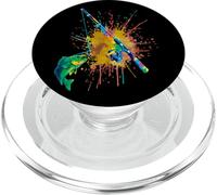 Pêche Splash Art - Design Canne à Pêche Colorée et Poisson PopSockets PopGrip pour MagSafe